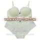 New design blue bow sexy ladies white lace bra panty set high quality mature women underwear