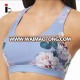 Eco friendly flowers print polyester spandex racerback sports bra